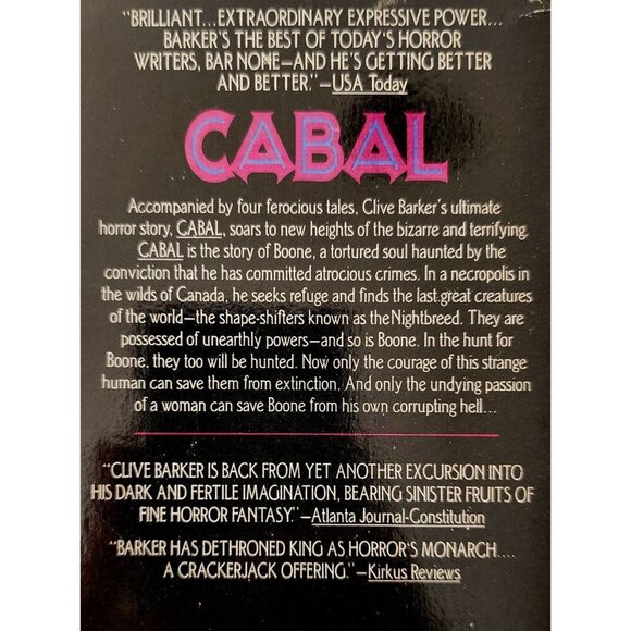 1989 Cabal Clive Barker 4 Horror Stories Vintage Paperback 1st Pocket Books F22 - Picture 3 of 3